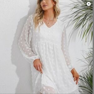 Blooming Jelly Women’s White Chiffon Babydoll Dress NWT Size: Medium